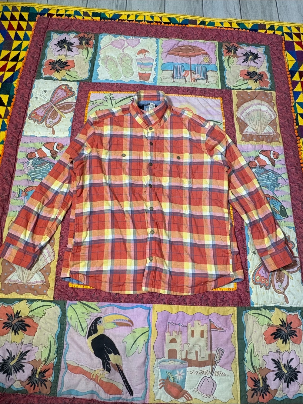 Vintage LL Bean Checkered Buttondown Sherpa Flannel Shirt LL Bean Patterned XL